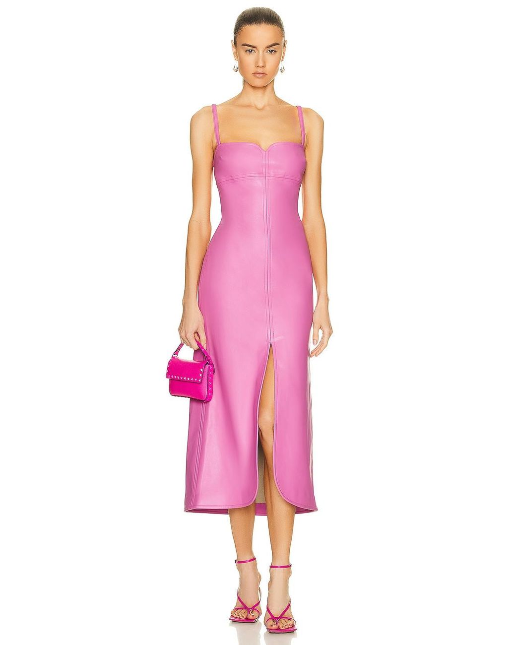 Alexis Camellia Faux Leather Dress in Pink | Lyst