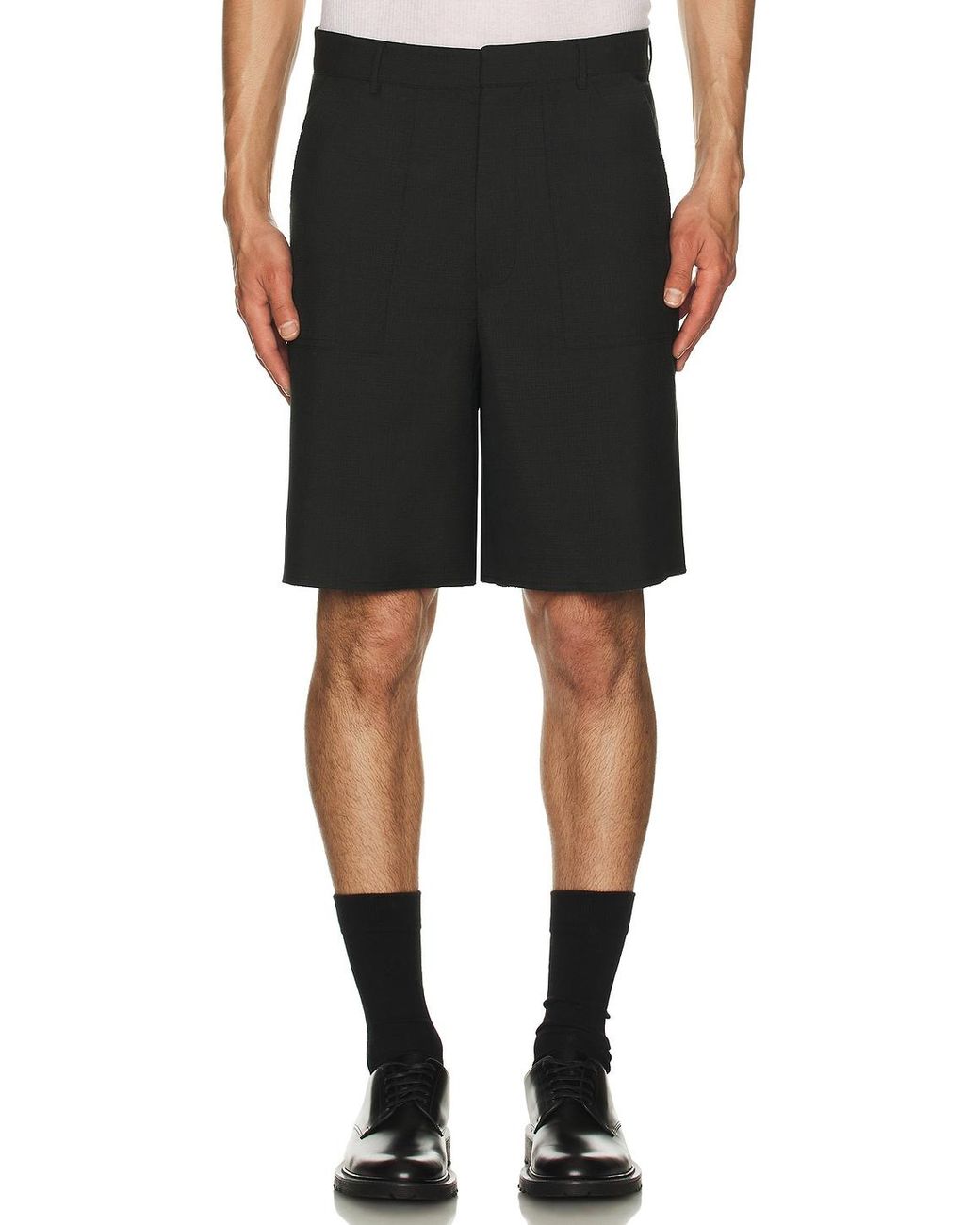 Mimchik Black Frayed Shorts for men