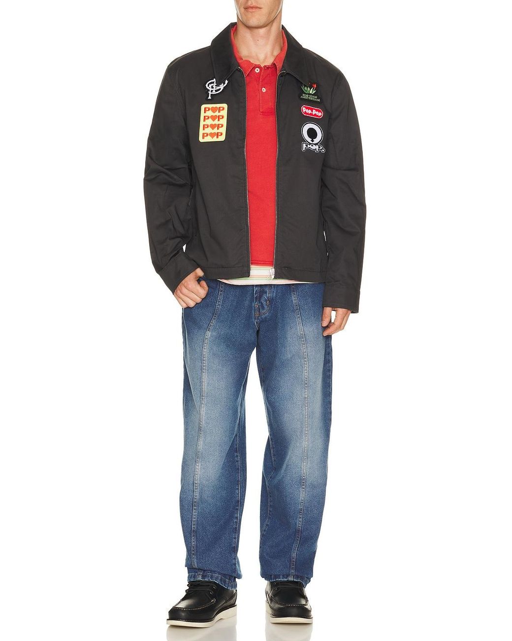 Pop Trading Co. Gray Full Zip Worker Jacket for men