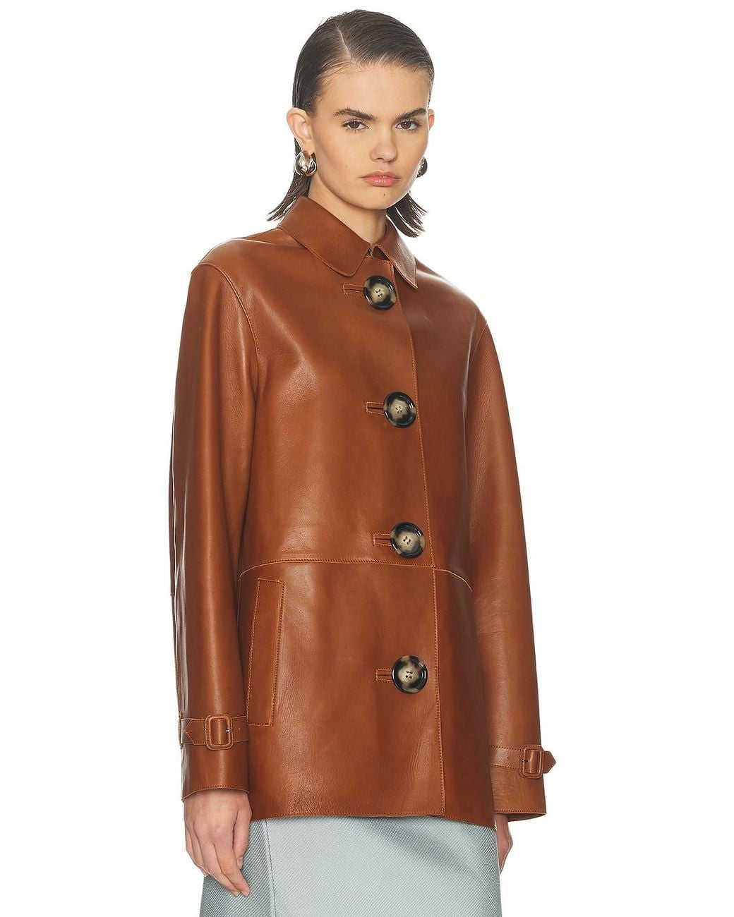 Acne Brown Lorassino Leather Jacket