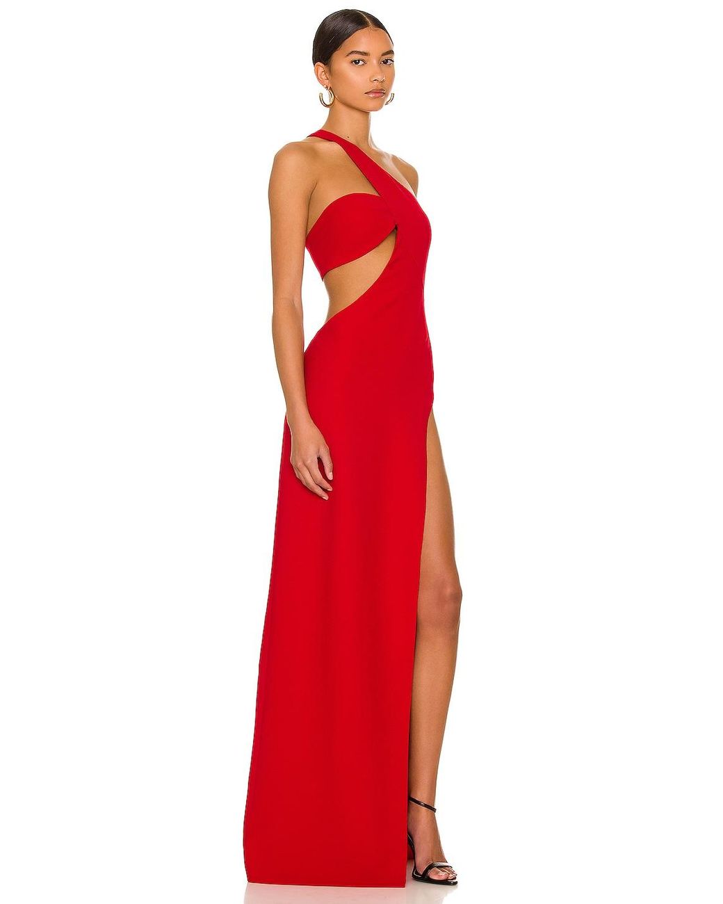 Monot One Shoulder Cut Out Gown in Red | Lyst