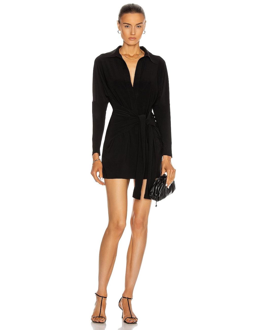Mini Tie Front Shirt Dress 