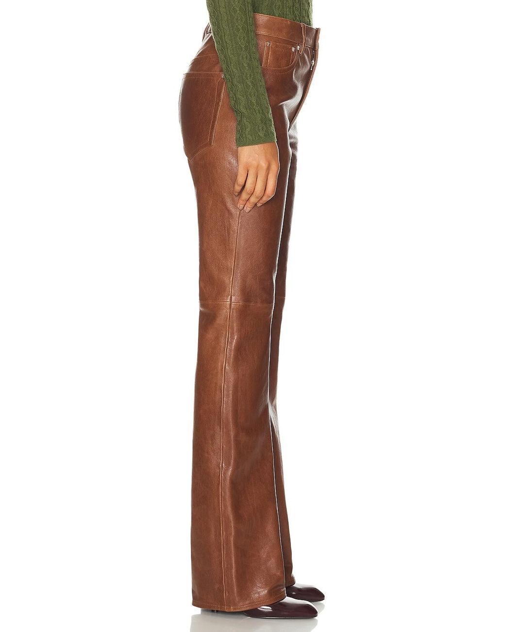 Rabanne Brown Leather Straight Leg
