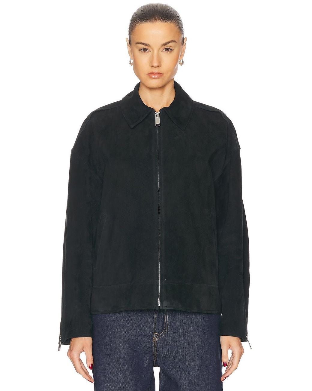 GRLFRND Blue Alek Suede Jacket