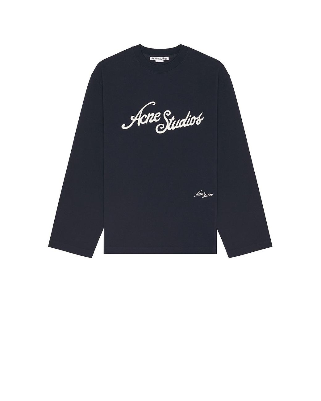 Acne Studios Long Sleeve Logo T-Shirt in Blue for Men | Lyst