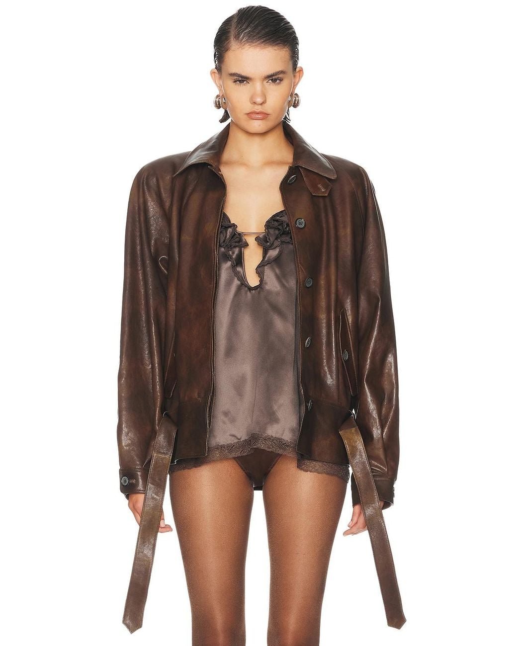 Magda Butrym Brown Leather Jacket