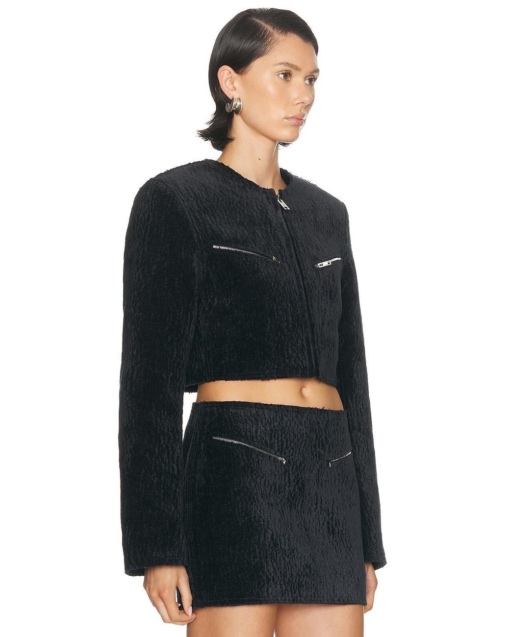 Alexander Wang Black Cropped Boxy Jacket