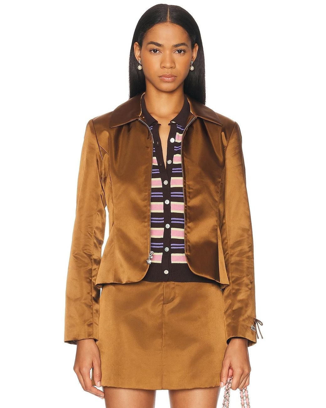 Sandy Liang Brown Annecy Jacket