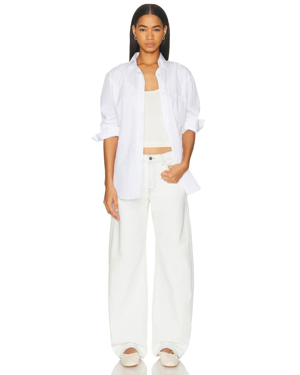 GRLFRND White U-Neck Tank