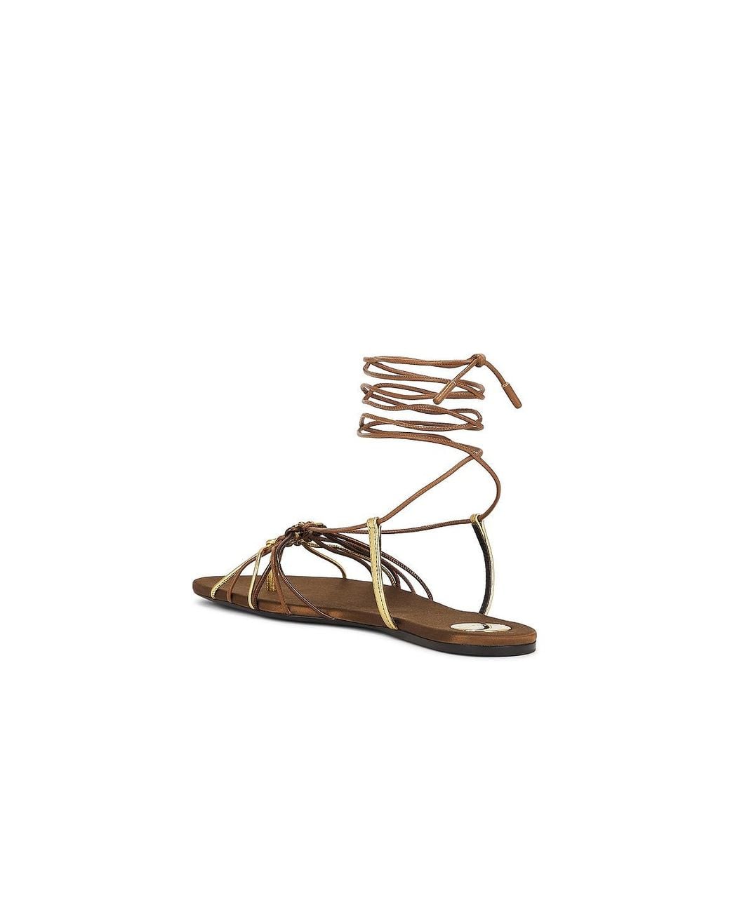 Saint Laurent Metallic Bridget Flat Sandal