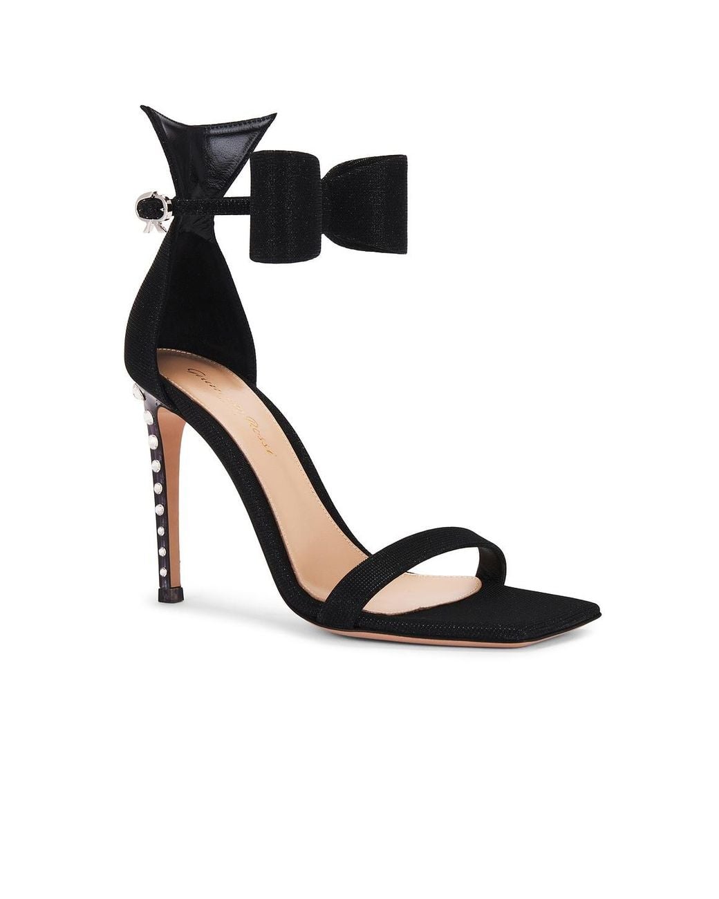Gianvito Rossi Black Flash Bow Strap Sandal