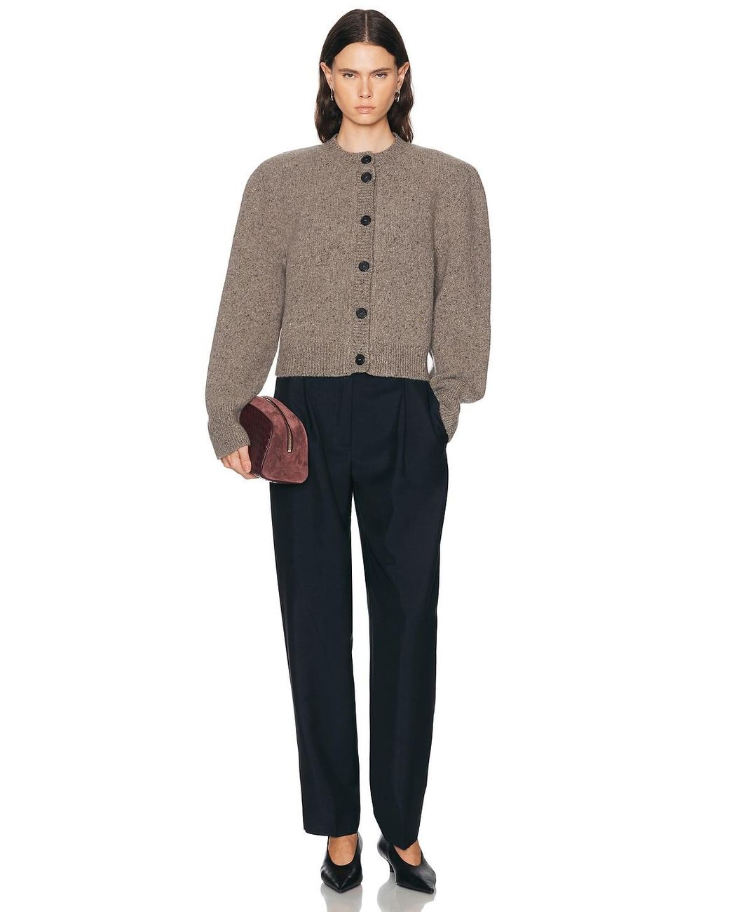 Rohe Brown Statement Mouline Cardigan