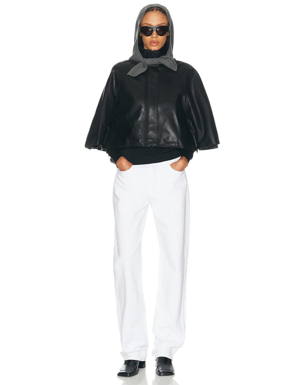 Jonathan Simkhai Black Orvik Cape Jacket