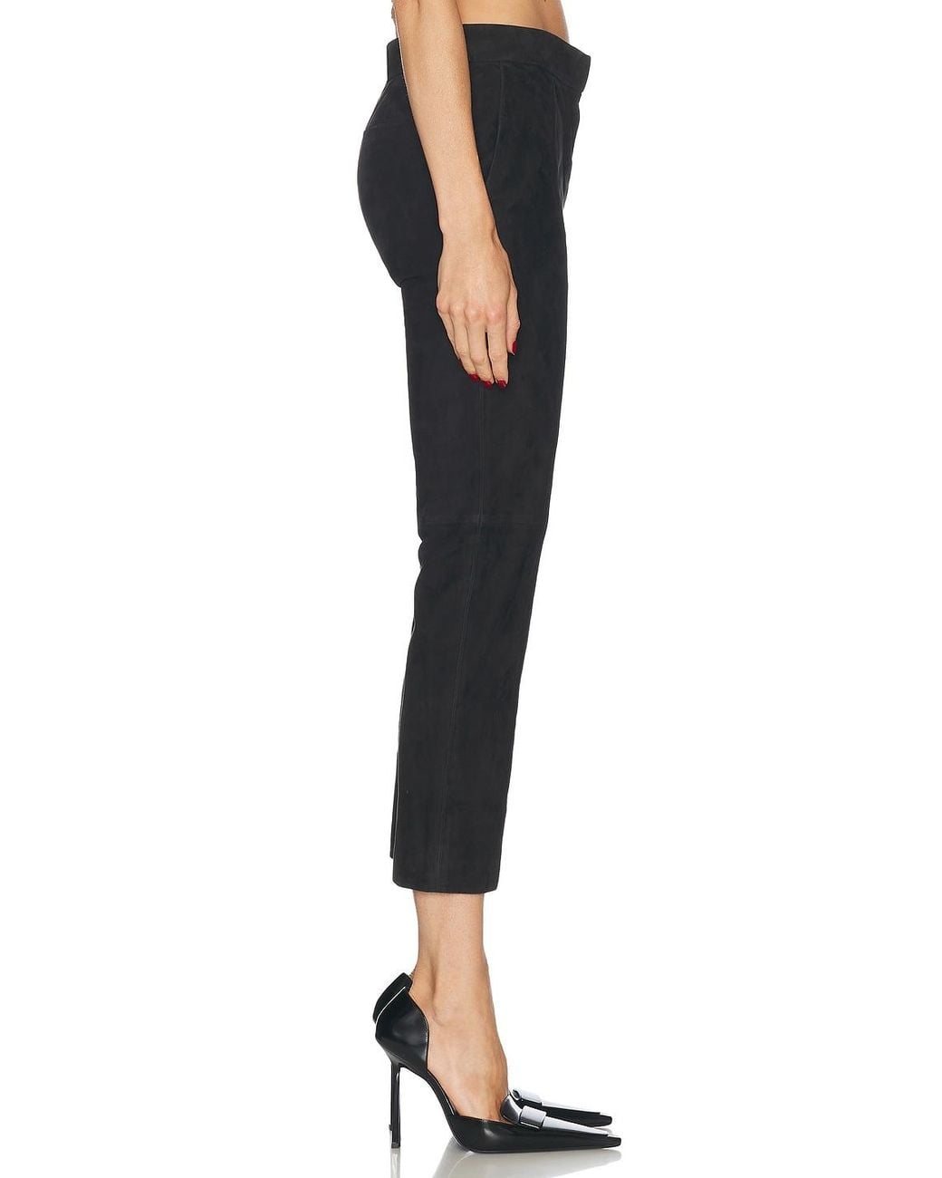 Alex Perry Black Cropped Suede Pant