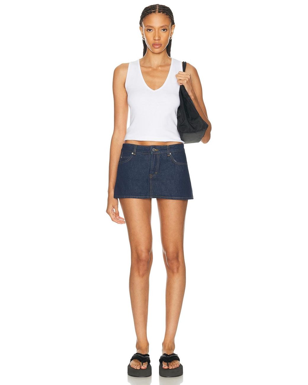 GRLFRND Blue Evette Micro Skort