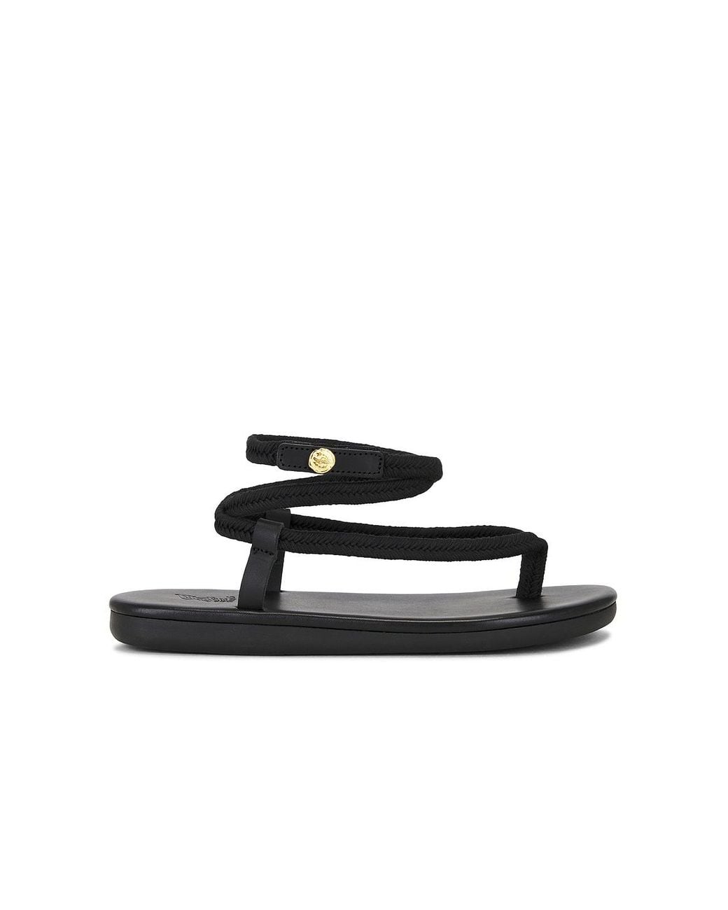 Ancient Greek Sandals Black Ormi Sandals