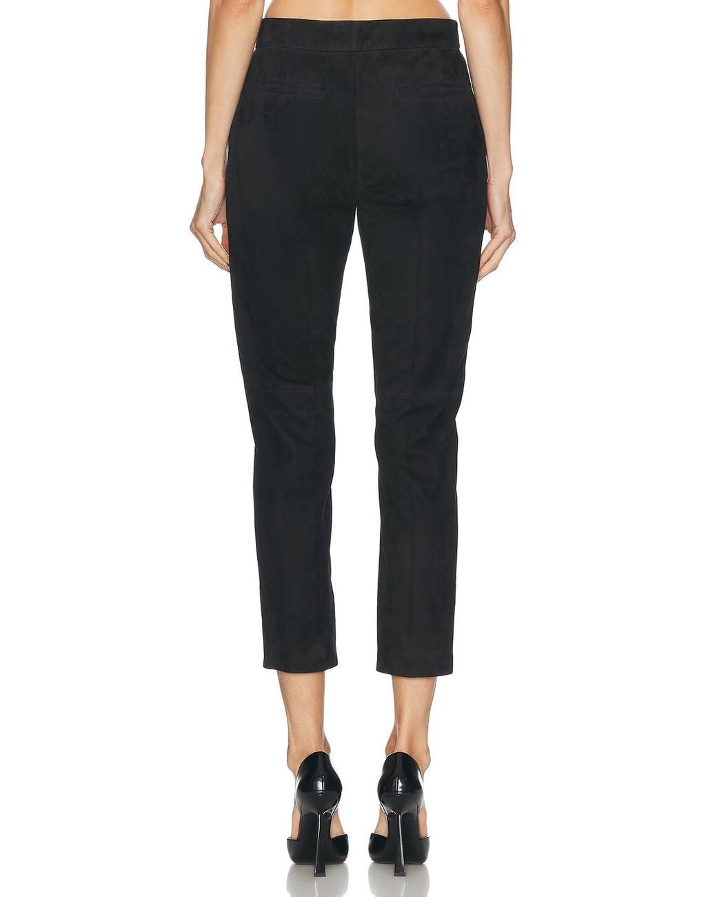Alex Perry Black Cropped Suede Pant