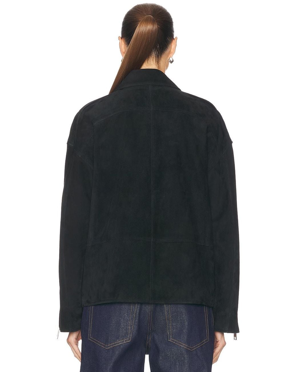 GRLFRND Blue Alek Suede Jacket