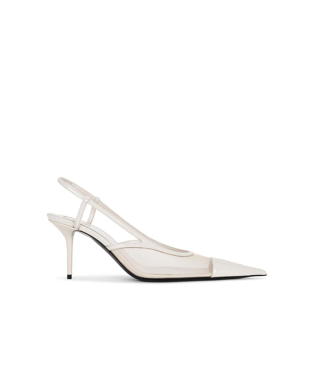 Saint Laurent White Renee Pump Slingback