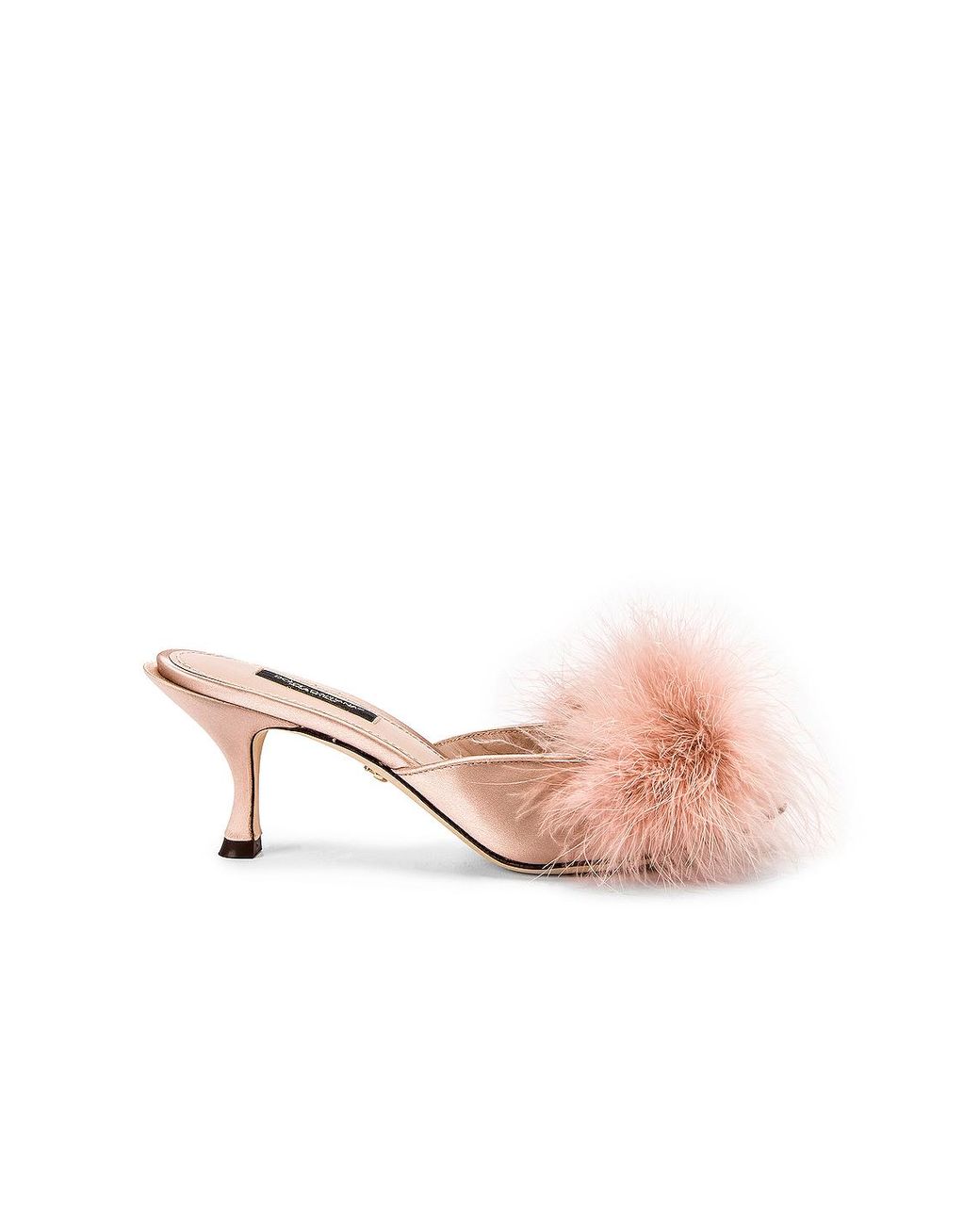 Dolce & Gabbana Feather Mules in Pink | Lyst