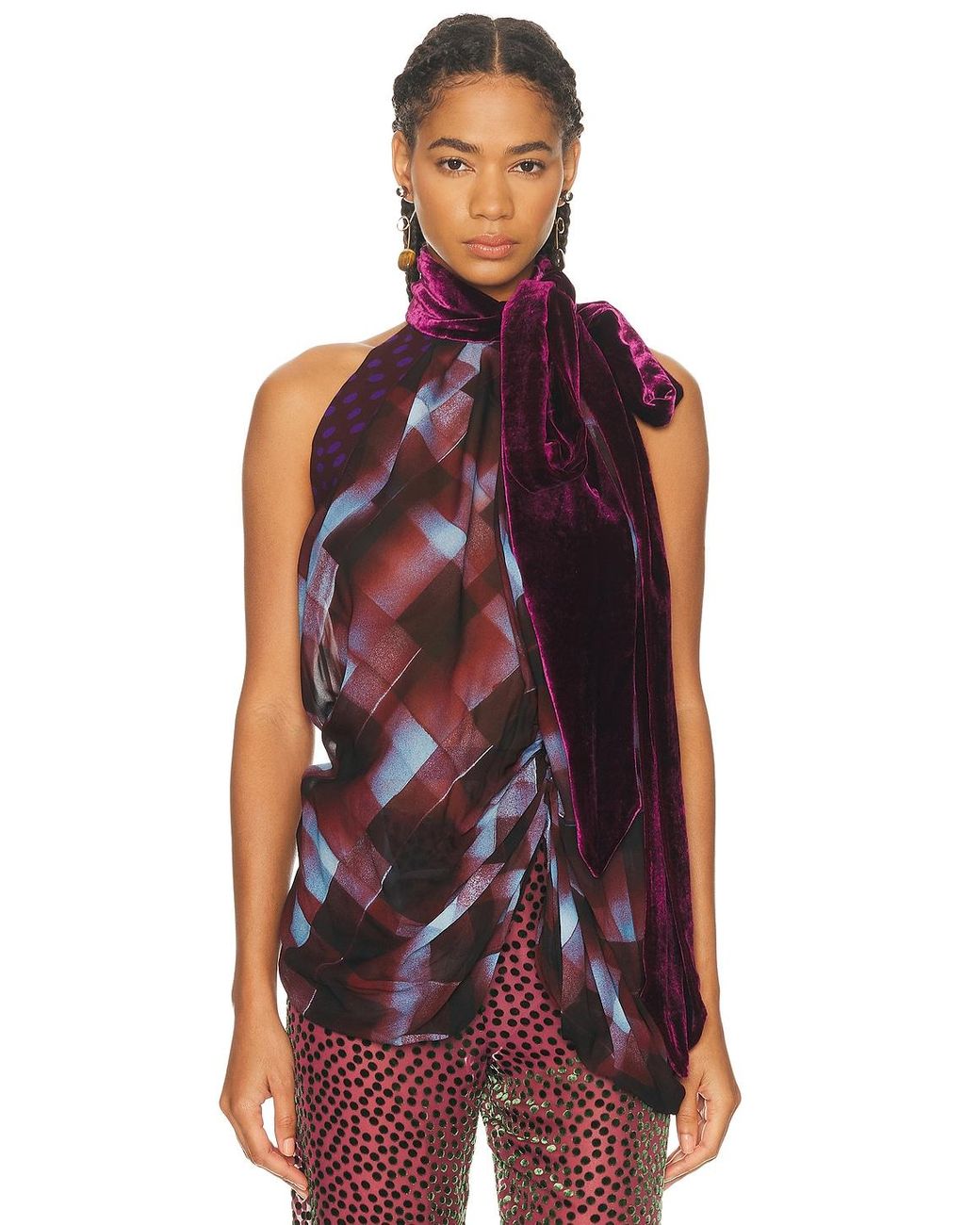 Dries Van Noten Red Cevira Top