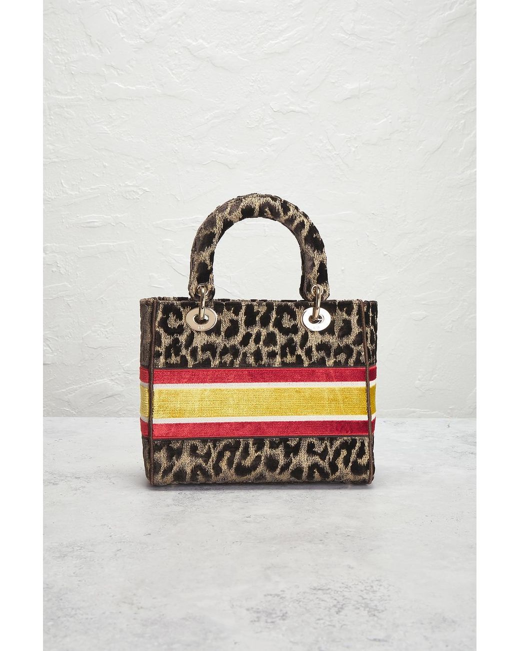 Dior Brown Leopard Lady D-Lite Handbag