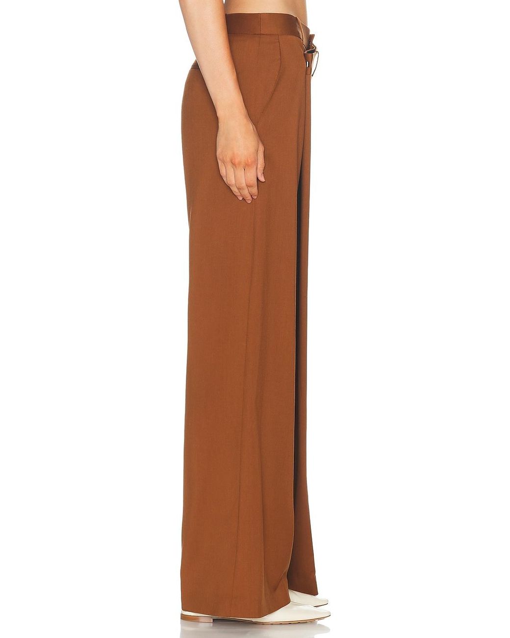 Monse Brown Fold-Over Front Trouser