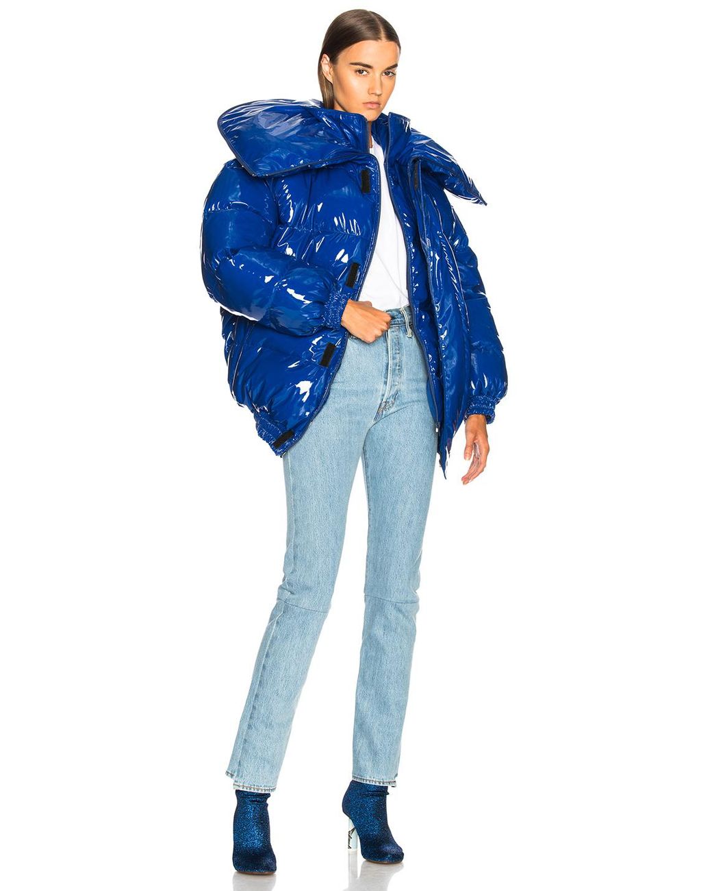 Vetements Puffer Jacket in Blue | Lyst