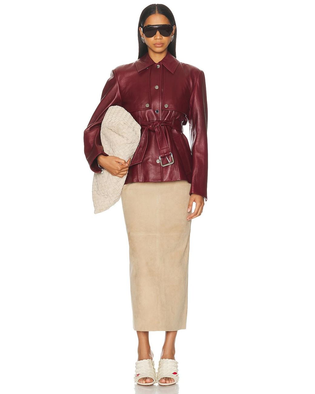 Sportmax Red Tenzone Leather Jacket