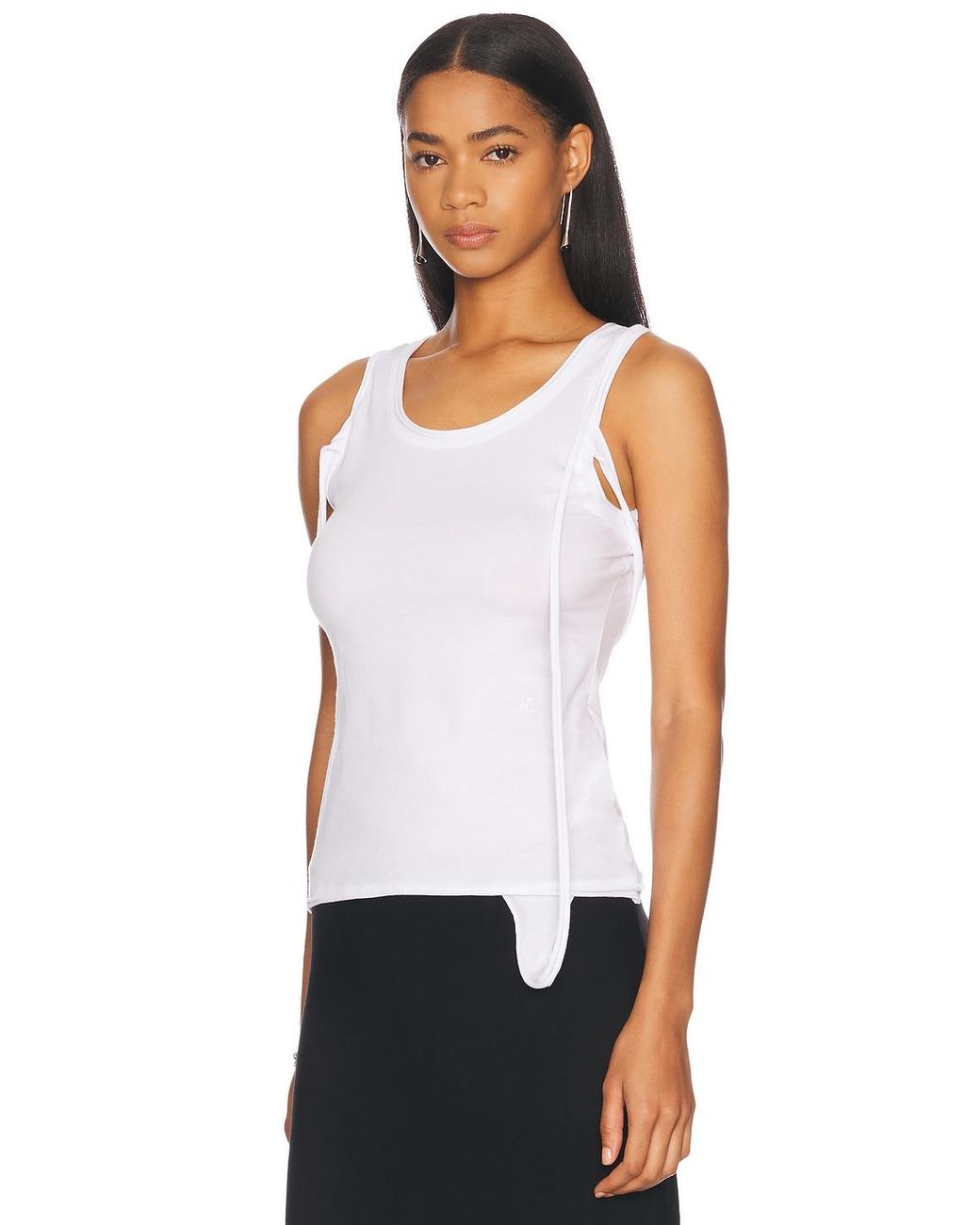 Helmut Lang Strap Tank Top in White | Lyst