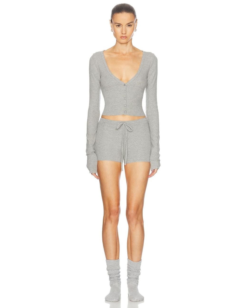 ÉTERNE Gray Drawstring Short