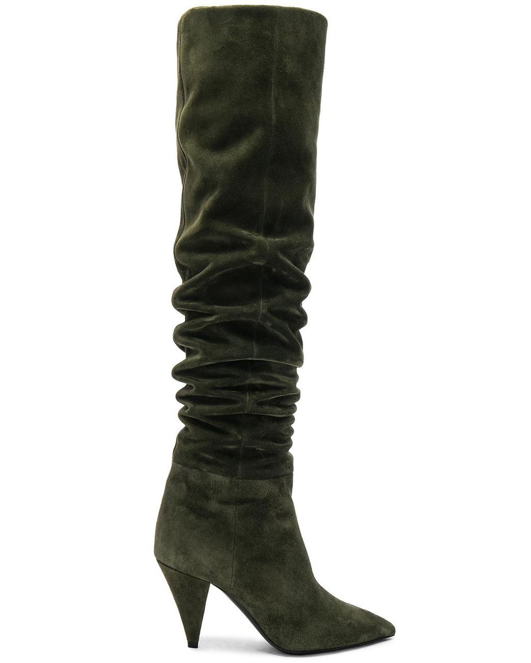 Green suede thigh deals high boots