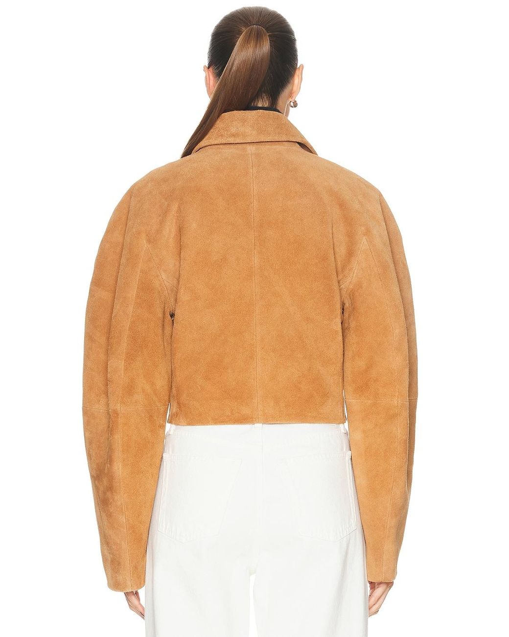 Rohe White Rounded Textured Suede Jacket