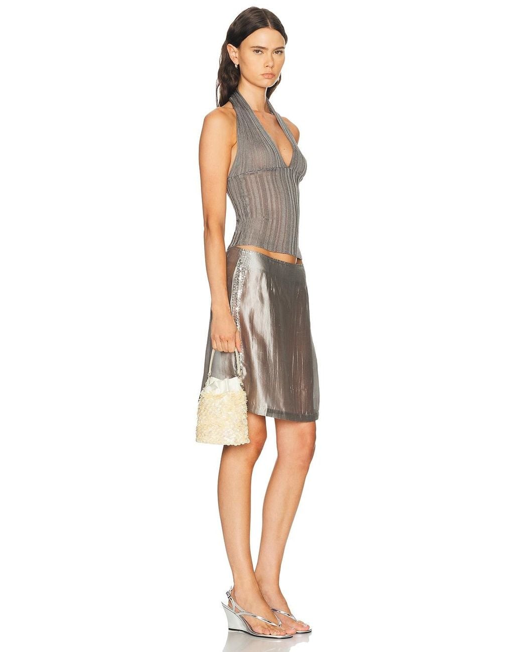 Staud Metallic Lila Mini Bag