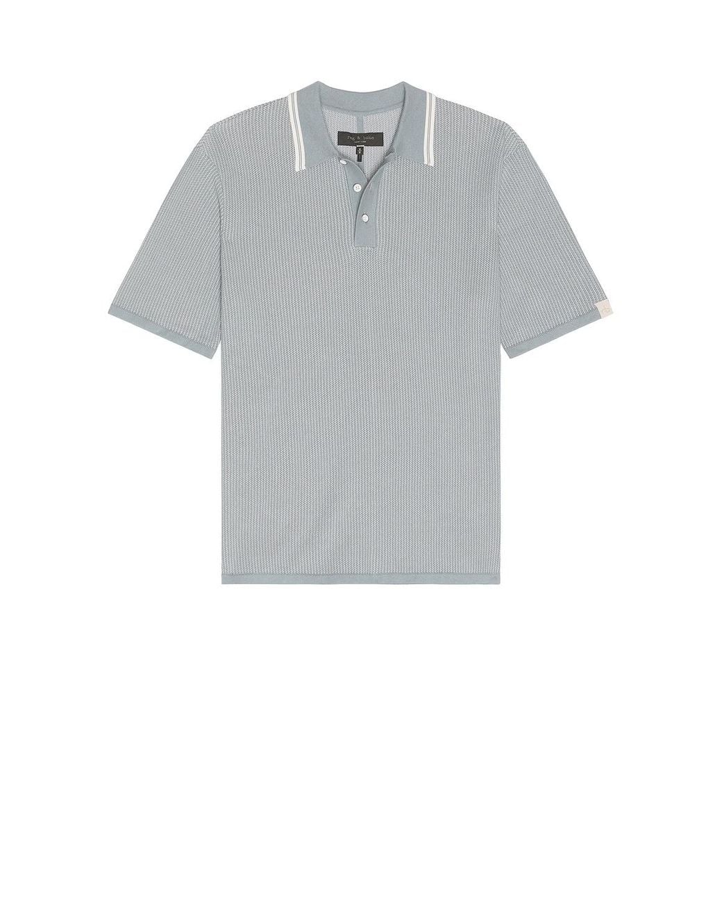 Rag & Bone Gray Harvey Tipped Polo for men
