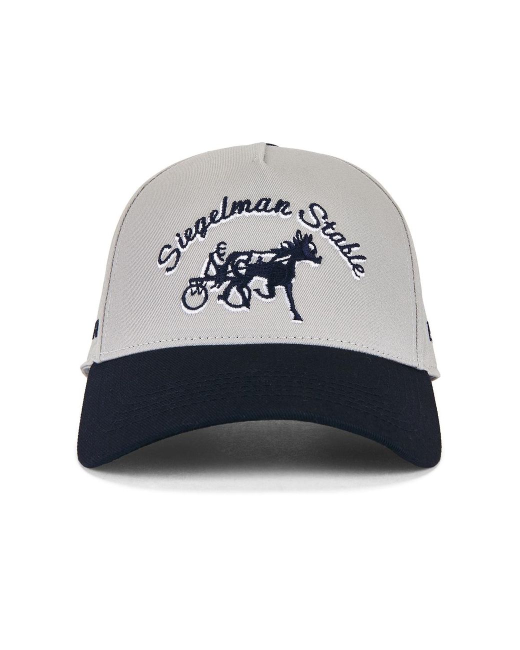 Siegelman Stable Gray Embroidered Five Panel Hat for men