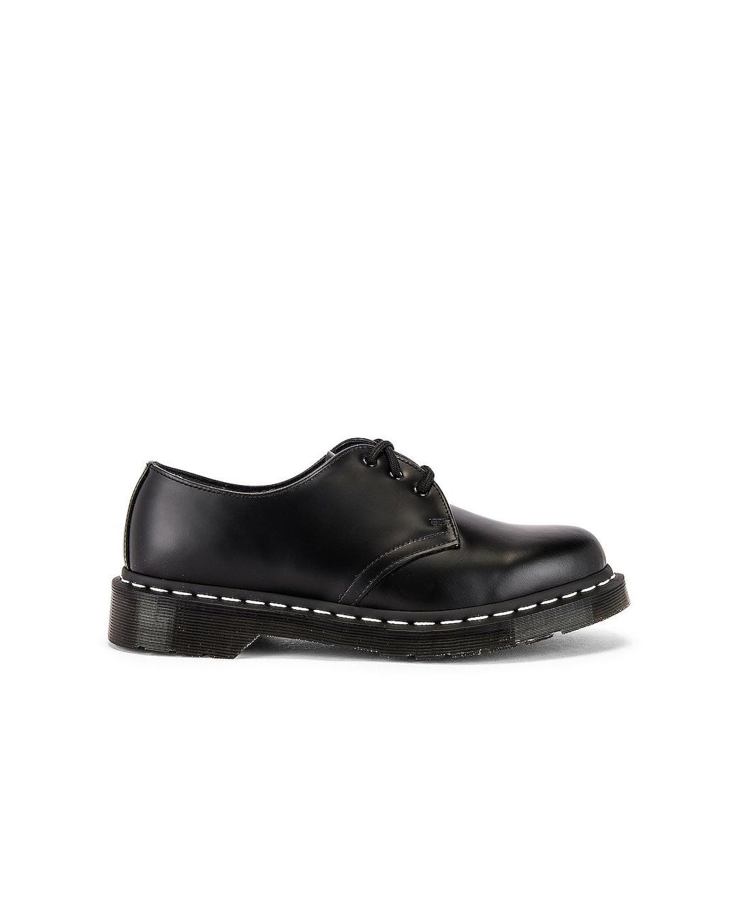 Dr. Martens Leather 1461 White Stitch Shoe in Black for Men | Lyst