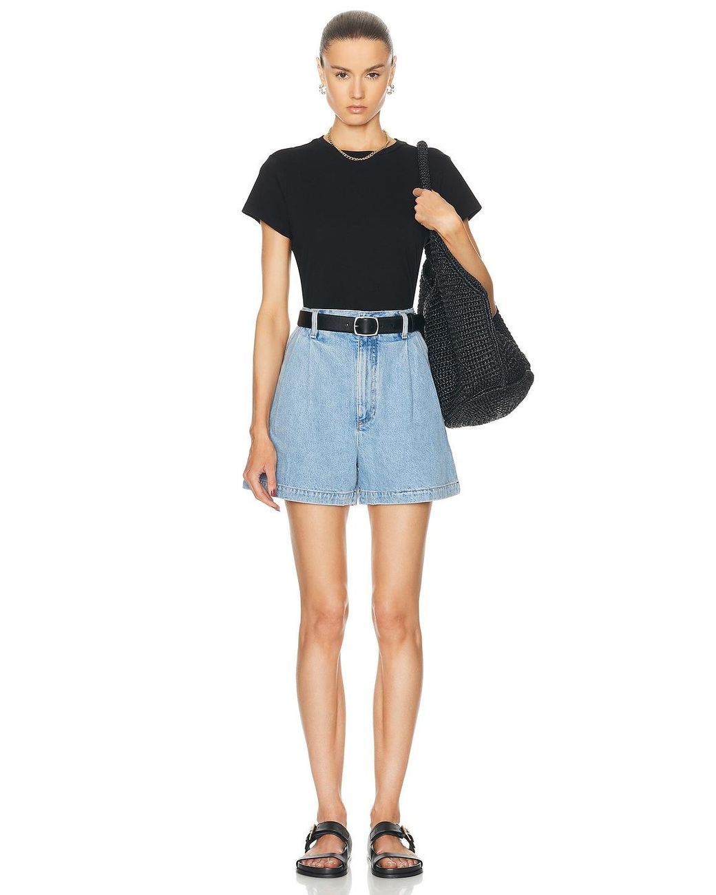 Agolde Black Adine Shrunken Tee