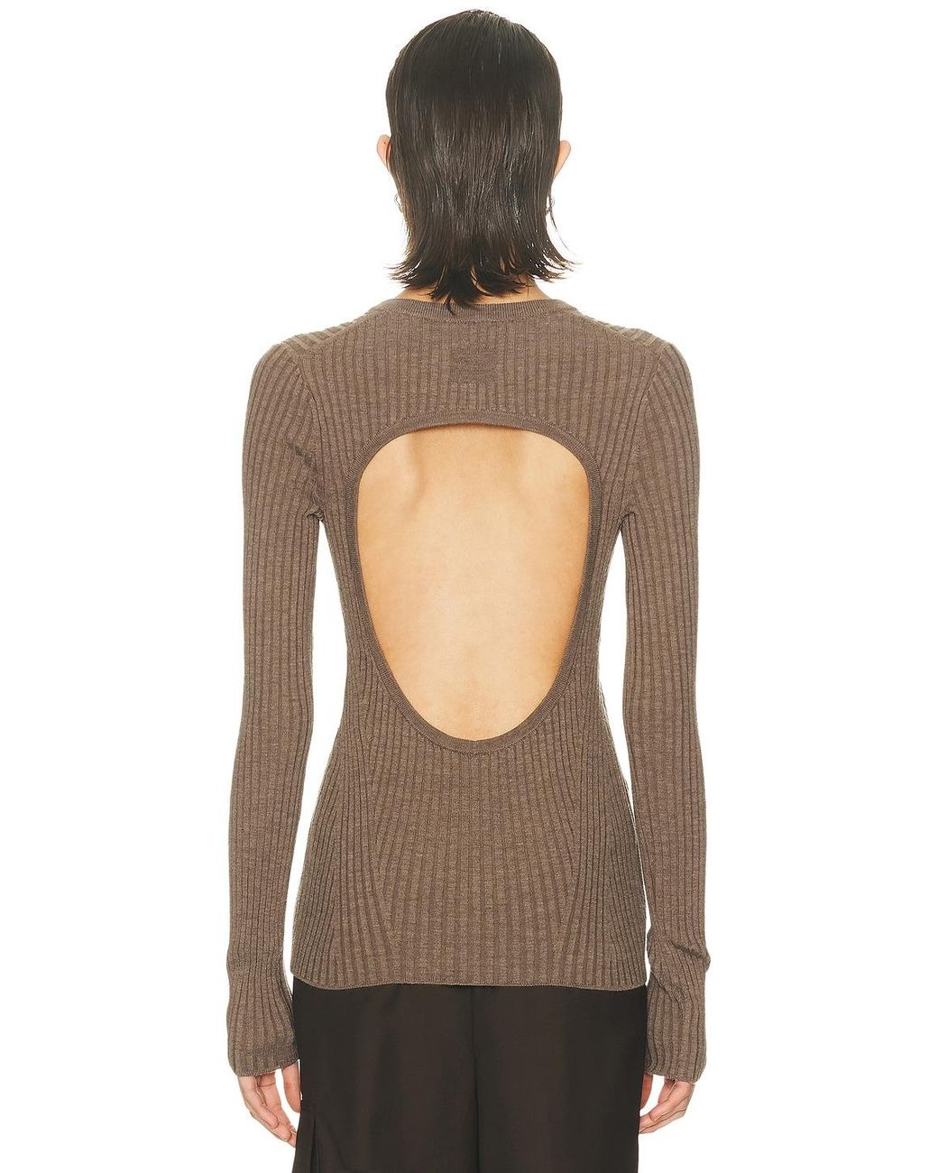 Helmut Lang Multicolor Open Back Ribbed Top
