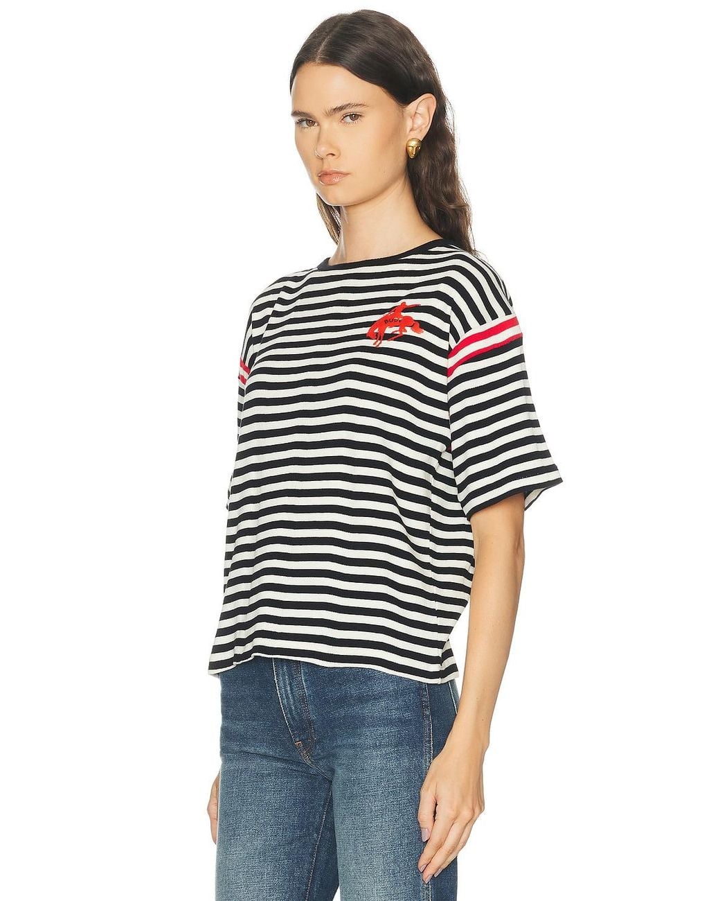 Bode Blue Rib Stripe Training Shirt