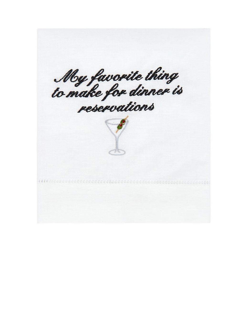 Abode White Dinner Reservations Tea Towel