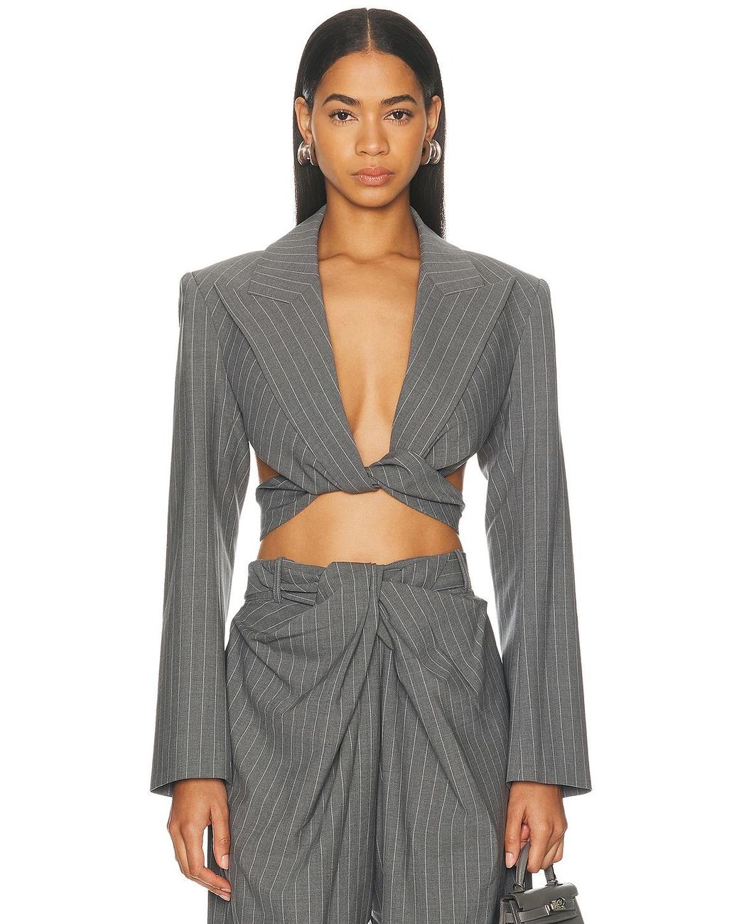 Monse Gray Twist Blazer