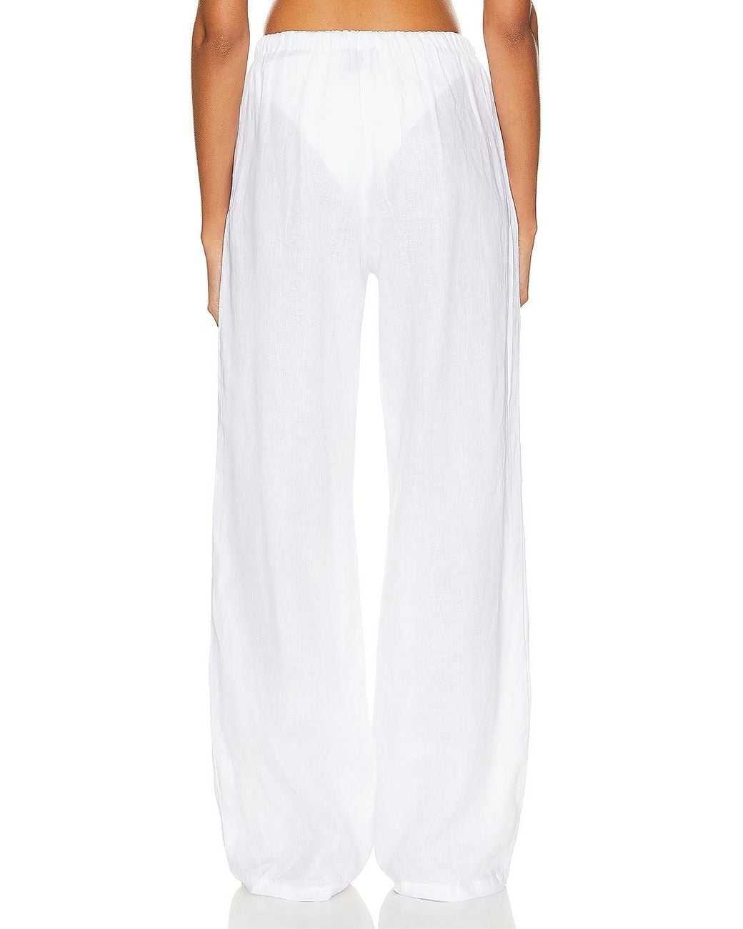 AEXAE White Linen Drawstring Trouser