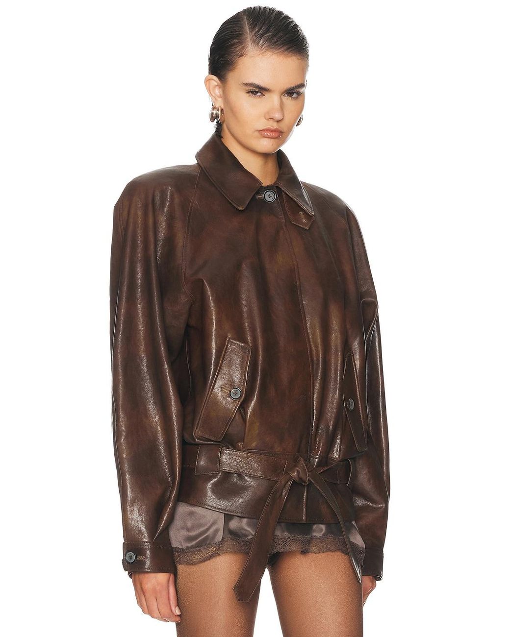 Magda Butrym Brown Leather Jacket