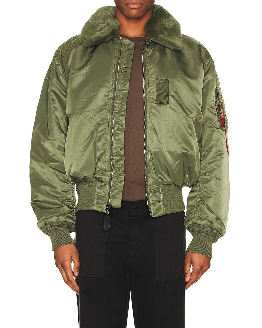 Alpha Industries Green B-15 Heritage Fit Flight Jacket for men