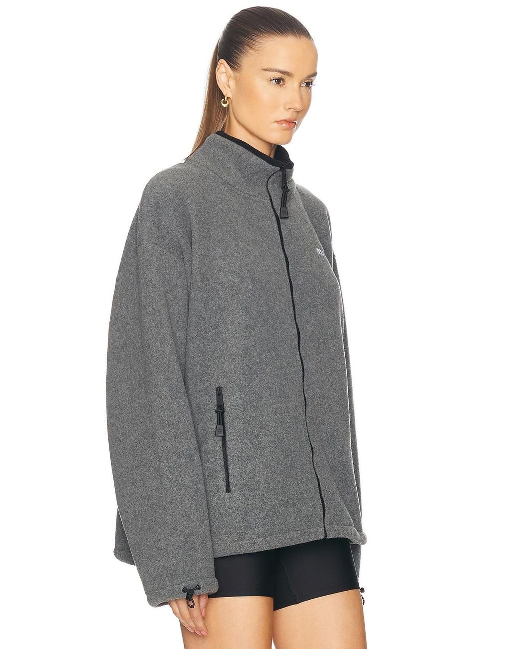 Miu Miu Zip Up Jacket in Gray | Lyst Miu Miu Zip Up Jacket in Gray | Lyst
