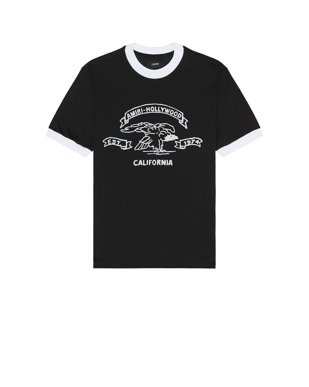 Amiri Black Eagle Ringer Tee for men