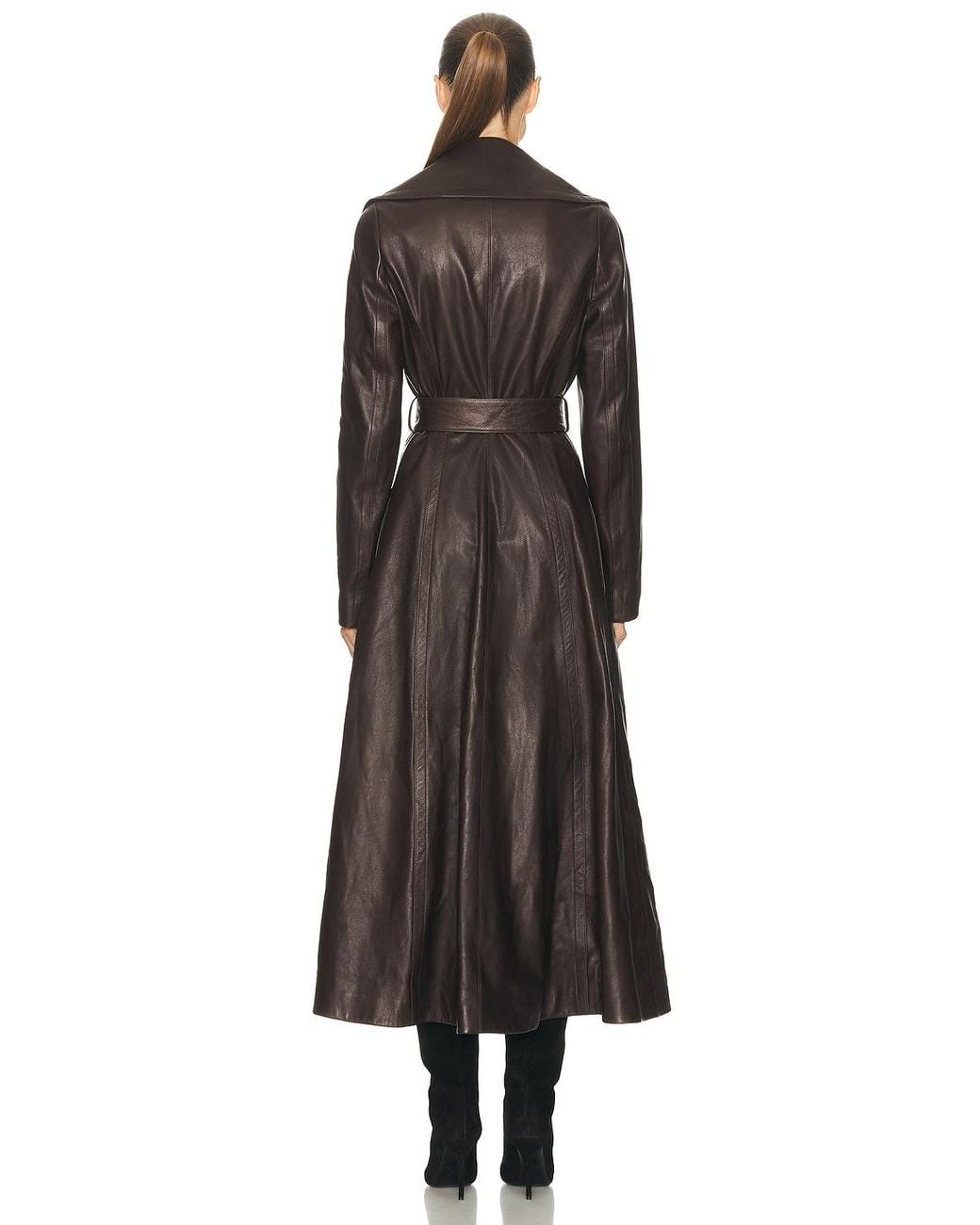 Alaïa Black Long Leather Coat