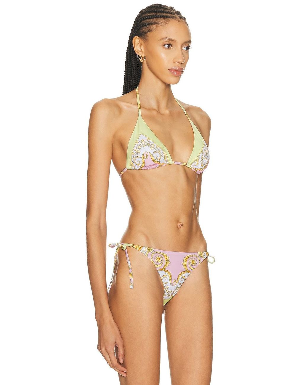 Versace Multicolor Tie Bikini Top