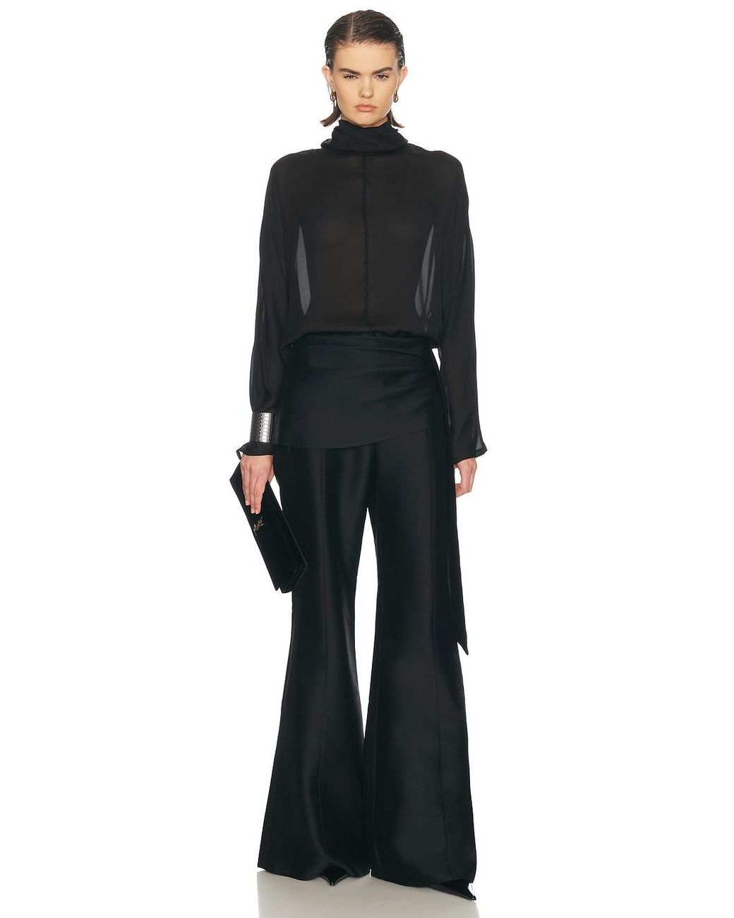 Zimmermann Black Clash Draped Flare Pant